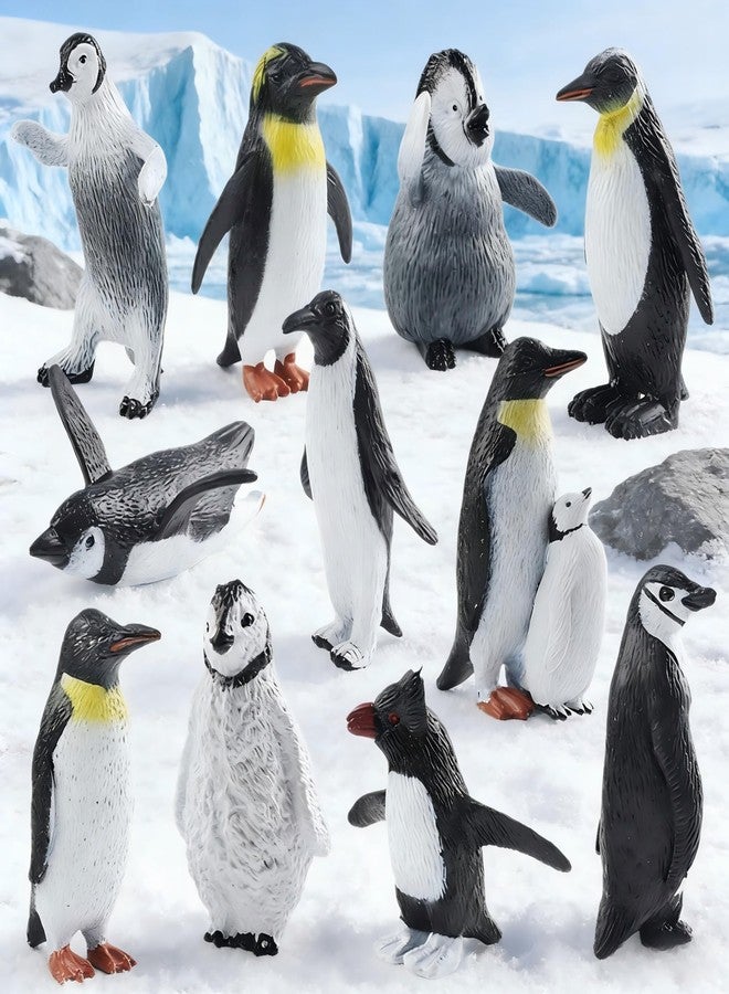 HYSTYLE 19 Pcs Tiny Penguin Figurines Set, Plastic Miniature Small Penguin Figures Cupcake Cake Topper Christmas Birthday Gift Christmas Party Supplies Gift - Image 4